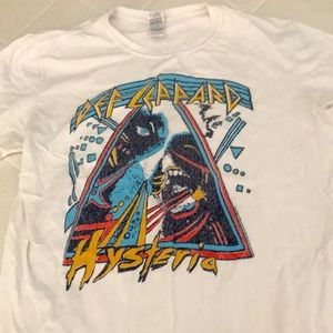 Def Leppard Hysteria Tshirt: White LARGE